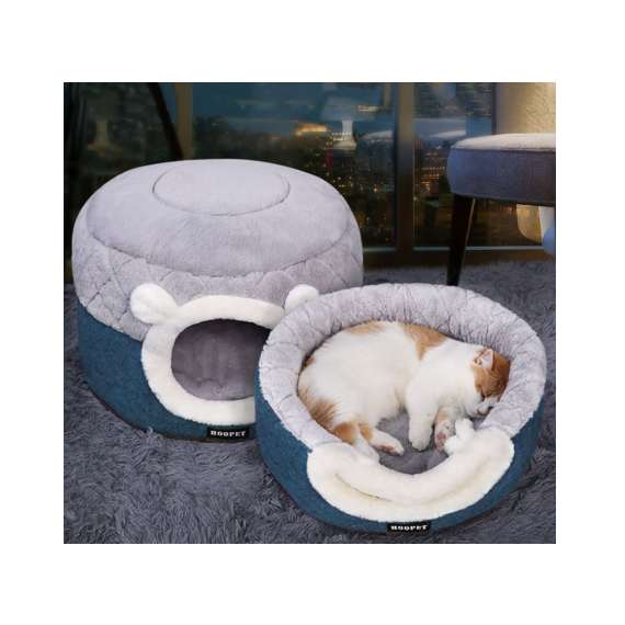 Hoopet Holiday Enclosed Cat and puppy Bed House, 2 image
