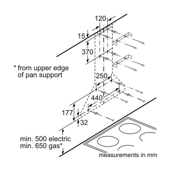 Bosch DWP94CC50M 90CM Built in Hood, 4 image