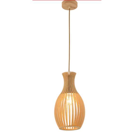 Tronic PL WD25-32 Wood Pendant Lamp – Vase-Shaped Design