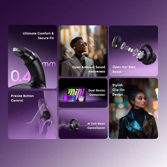 Oraimo OpenSnap Clip-On True Wireless Earbuds, 3 image