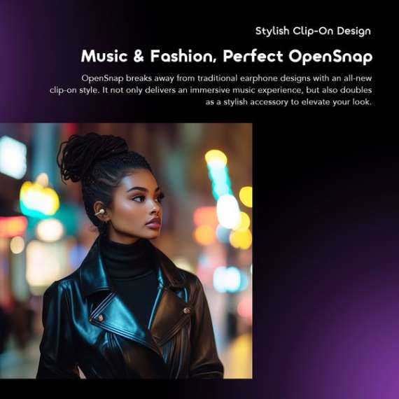 Oraimo OpenSnap Clip-On True Wireless Earbuds, 5 image