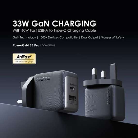 Oraimo PowerGaN 33 Pro 33W GaN Wall Charger, 2 image