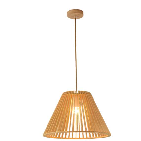 Tronic PL WD25-33 Wood Pendant Lamp – Conical Shade Design