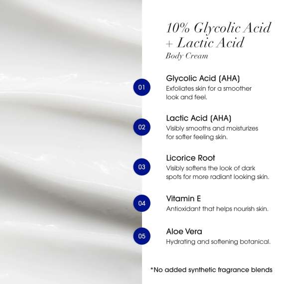 Advanced Clinicals 10% Glycolic Acid and Lactic Acid Exfoliating Body Cream, 2 image