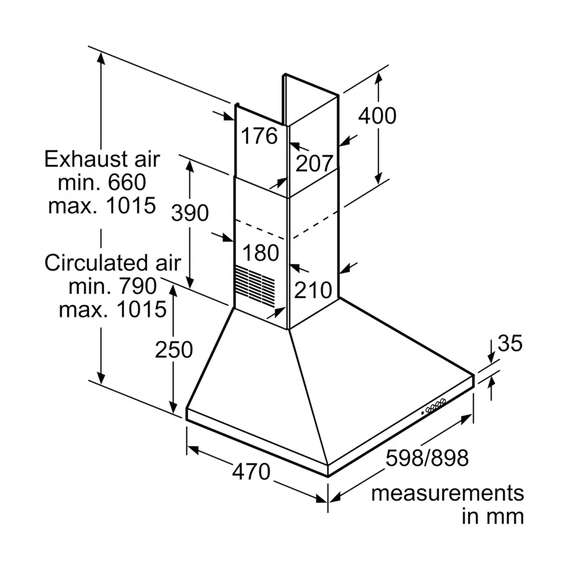 Bosch DWP94CC50M 90CM Built in Hood, 6 image