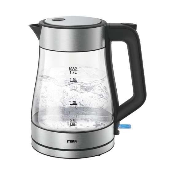 MIKA Kettle 1.7L Glass 360º Cordless Kettle