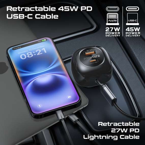 Promate POWERDRIVE-RCI81 81W Multi-Port Car Charger, 4 image