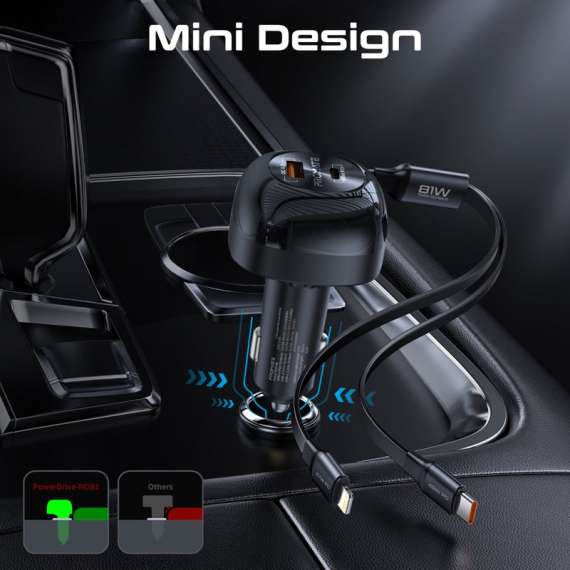 Promate POWERDRIVE-RCI81 81W Multi-Port Car Charger, 5 image