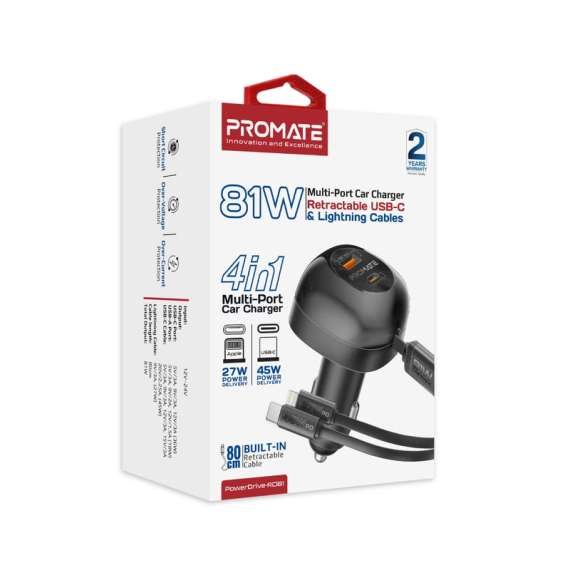 Promate POWERDRIVE-RCI81 81W Multi-Port Car Charger, 7 image