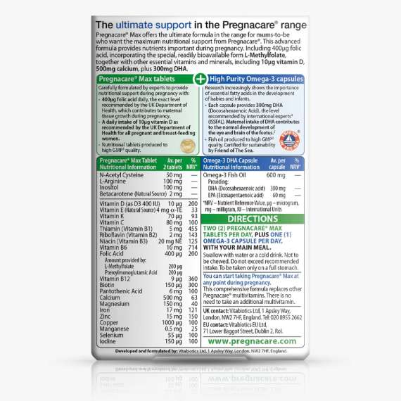 Vitabiotics Pregnacare Max 56Tablets 28Capsules Supplement, 2 image
