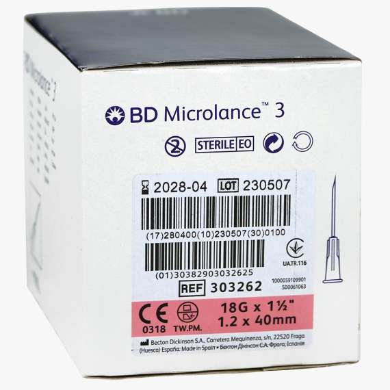 BD Microlance 18G by 40mm 100Pack Thin Wall Needles
