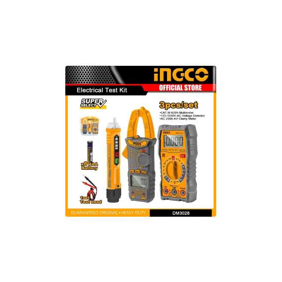 Ingco DM3028 Electrical Test Kit 3pc Digital Multimeter/ Clamp Meter /Voltage Detector