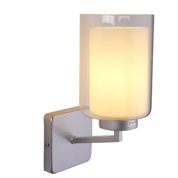Tronic PL 1149-01-SI Silver Frosted Cylinder Wall Light