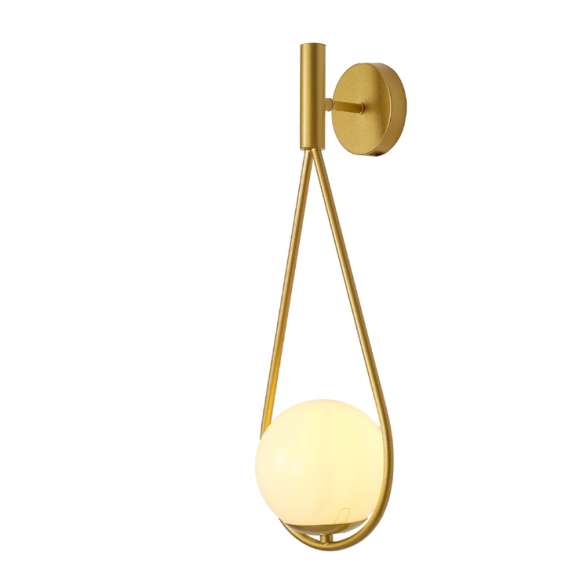 Tronic PL 1166-01-GO Teardrop Glass Accent Golden Finish Wall Light