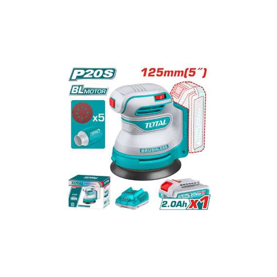 TOTAL TROSLI20021  125mm 20v Cordless random orbit sander