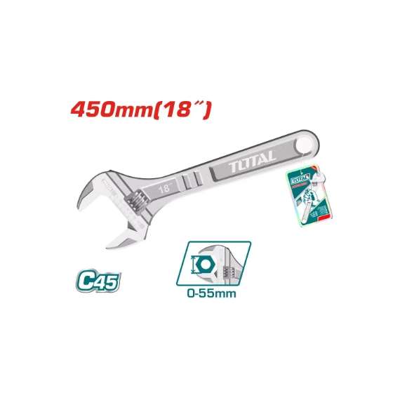 Total THT1010183 450mm 18″ Adjustable wrench