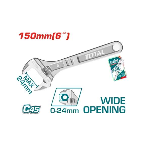 Total  THT101063 150mm 6″ Adjustable wrench