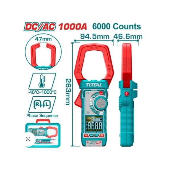 Total TMT7610002 DC/AC 1000A 6000 counts clamp meter