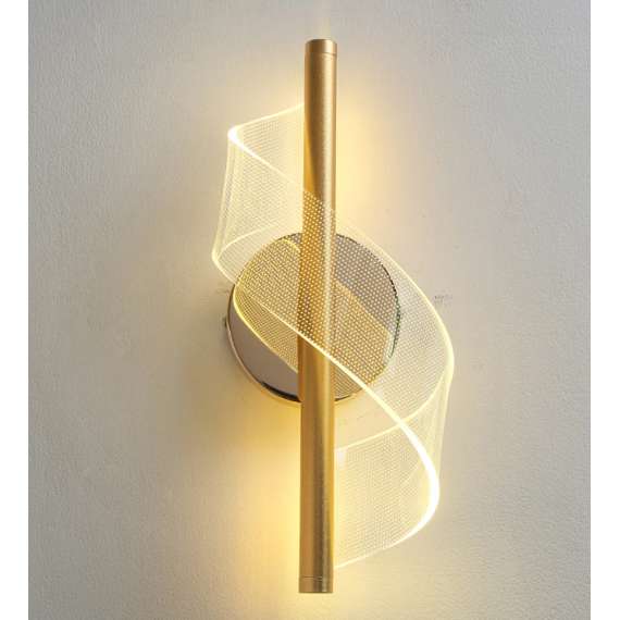 Tronic WH 2505-GO-TC Golden Swirl Accent Wall Light with Clear Acrylic Shade