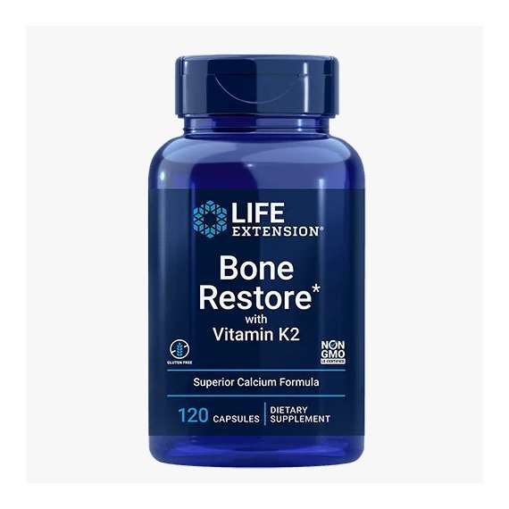 Life Extension Bone Restore with Vitamin K2 120Capsules Supplement