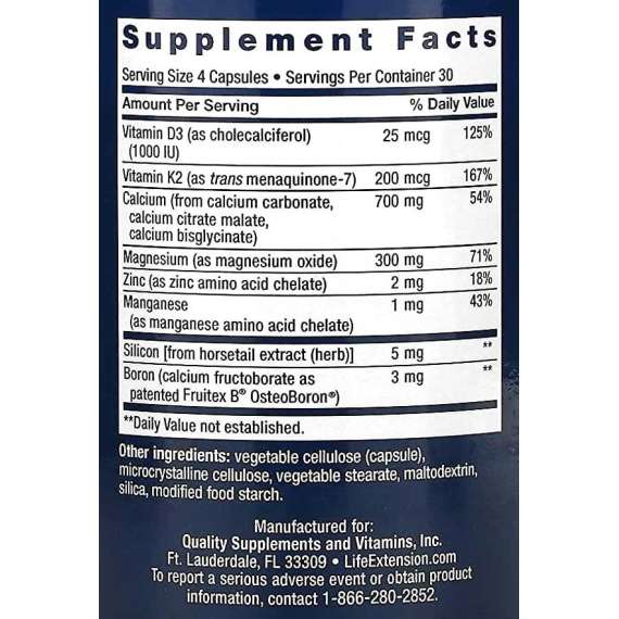 Life Extension Bone Restore with Vitamin K2 120Capsules Supplement, 2 image