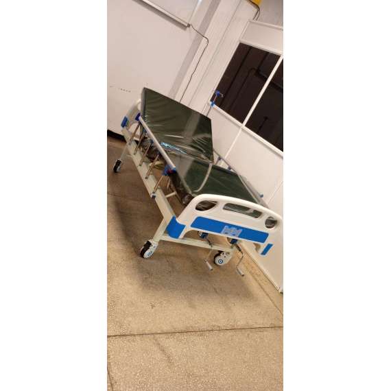 Double Crank Function Manual Hospital Bed with Mattress