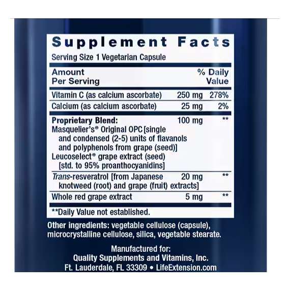 Life Extension 100mg Grapeseed Extract 60Capsules Supplement, 2 image