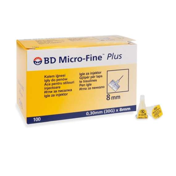 BD Microfine Plus 30G 8mm 100Pack Insulin Pen Needles