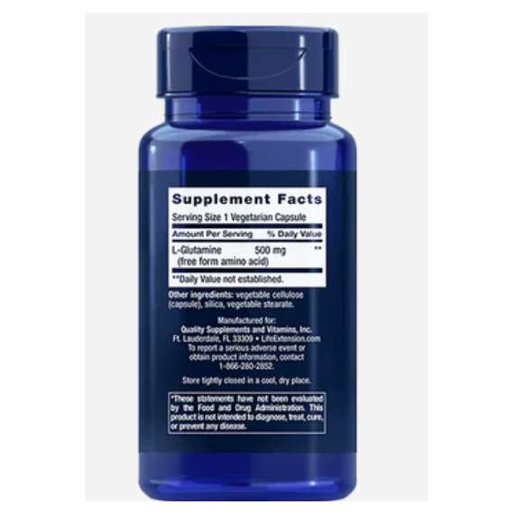 Life Extension L-Glutamine 500mg Capsules, 2 image