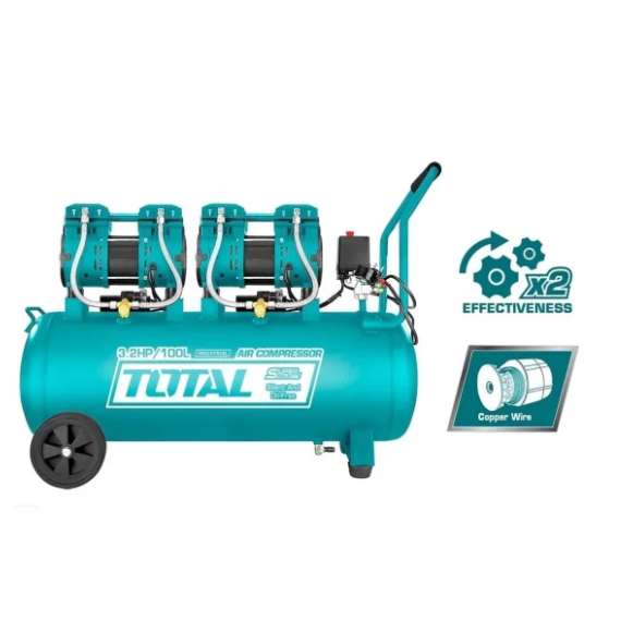 Total 100L 2×1200W （3.2HP）Air compressor