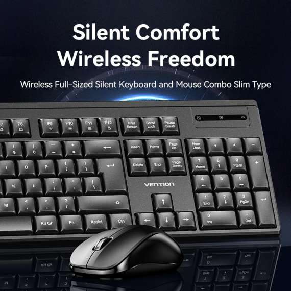Vention Wireless Full-Sized Silent Keyboard and Mouse Combo, 2 image