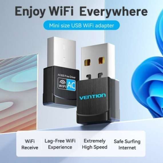 Vention USB Wi-Fi 2.4G Black Adapter