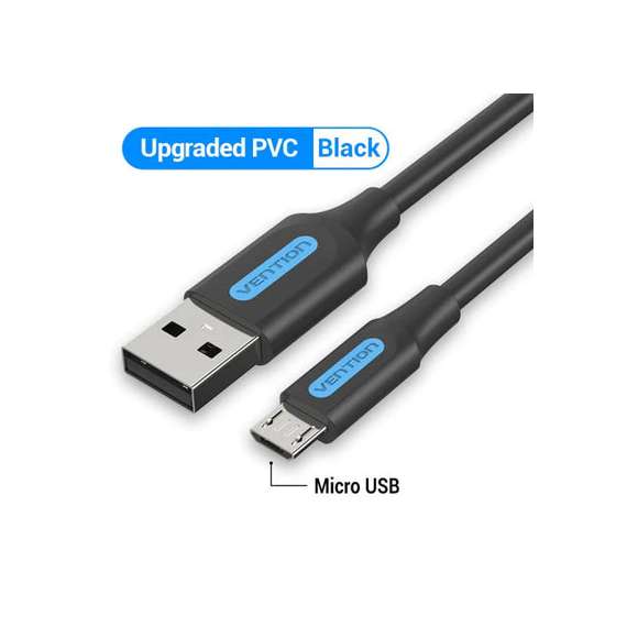 Vention USB 2.0 A Male to Micro-B Male 3A 1.5M Black Cable