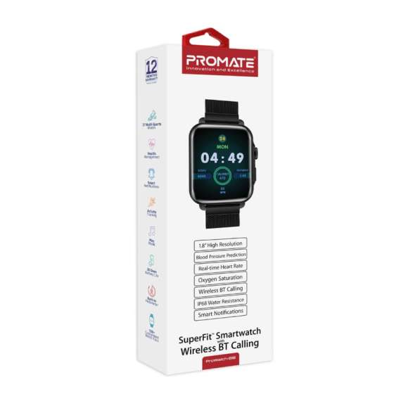 Promate PROWATCH-B18 IP68 Fitness Tracker Smartwatch, 2 image