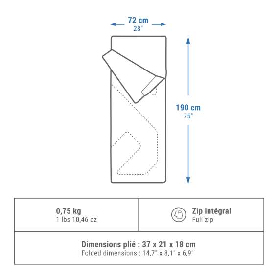 Quechua 20°C Basic Camping Sleeping Bag, 3 image