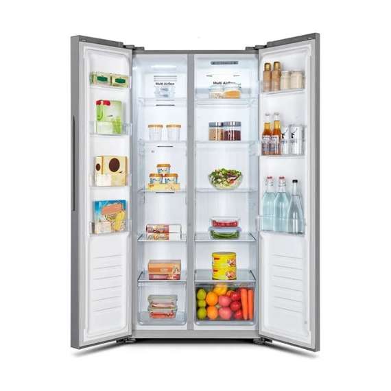 Hisense RC-56WS4SA 441L Silver Side By Side Fridge, 2 image