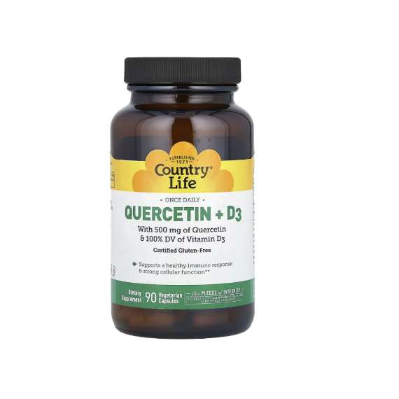 Country Life Quercetin and D3 90 Capsules