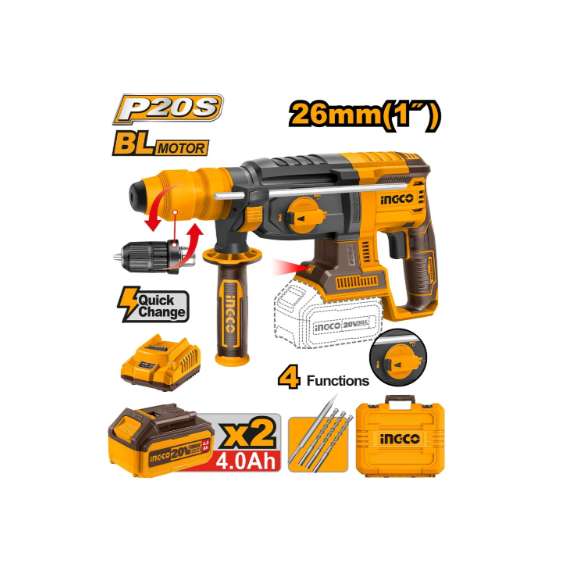 Ingco CRHLI202289 20V L-ION Rotary Hammer