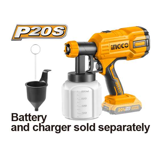 Ingco CSGLI2001 LI-ION 20V Cordless  Spray Gun