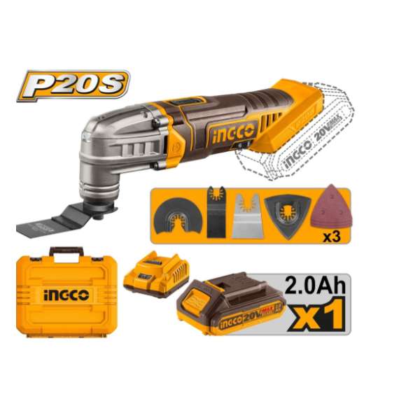 Ingco CMLI20228 20V Cordless LI-ION Multi Tool