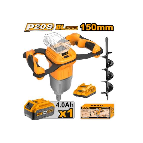 Ingco CEALI208011 20V Cordless LI-ION Earth Auger