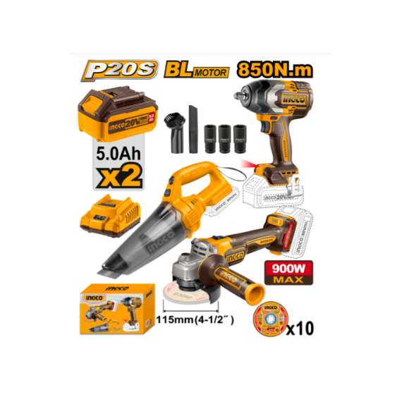 Ingco COSLI240789 Cordless 3 PCS Combo Kit