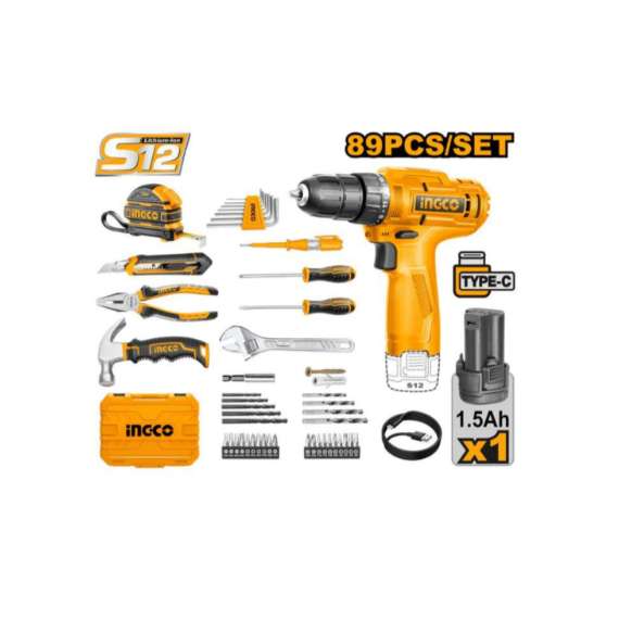 Ingco HKTHP10891 12V 89 PCS Tool Set