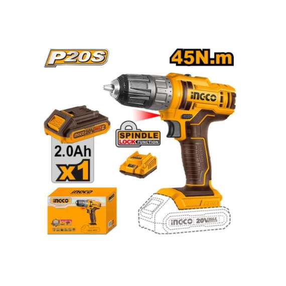 Ingco CDLI200518 20V 45Nm LI-ION Cordless Drill