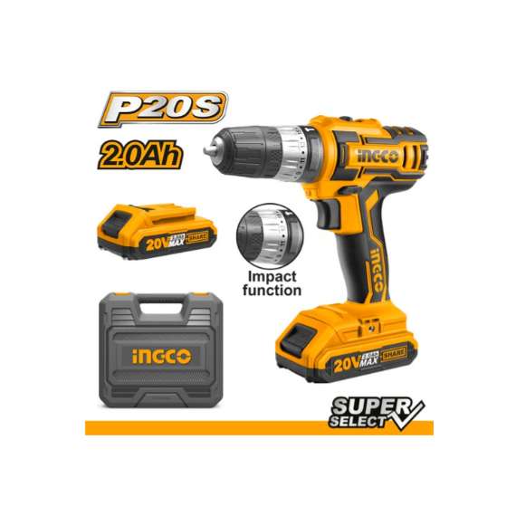 Ingco CIDLI200215 20V 45Nm LI-ION Cordless Impact Drill