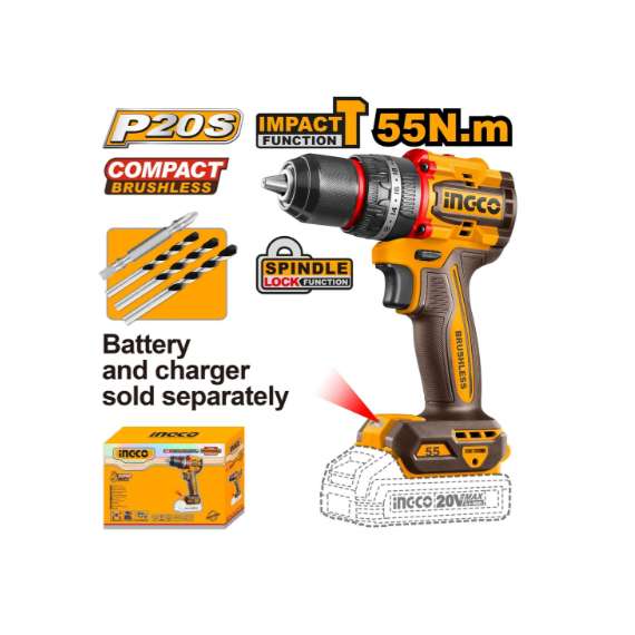 Ingco CIDLI205581 55NM Compact Brushless Drill