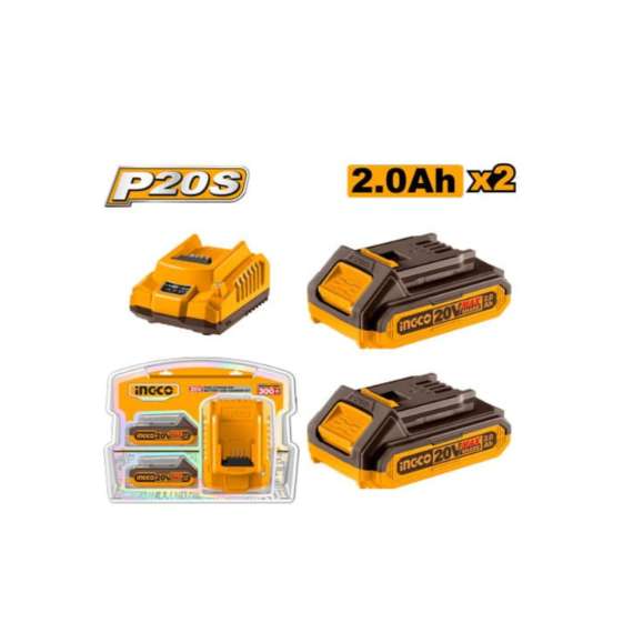 Ingco FBCPK1222 20V LI-ION 2.0Ah Battery and Charger Kit
