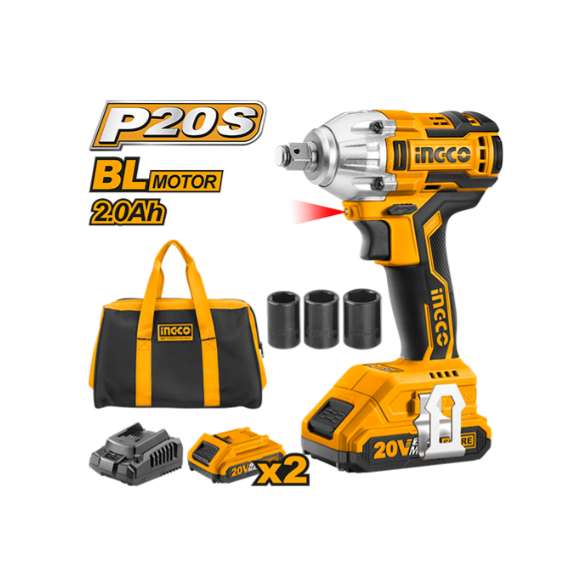 Ingco CIWLI2001 20V LI-ION 300Nm Cordless Impact Wrench