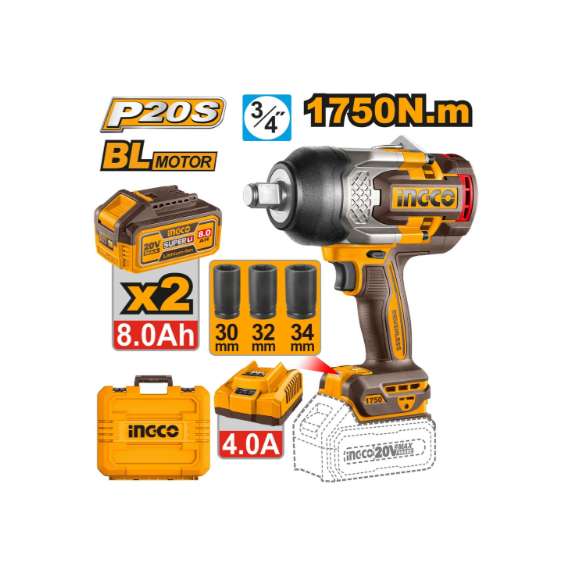 Ingco CIWLI20175 20V Cordless Impact Wrench