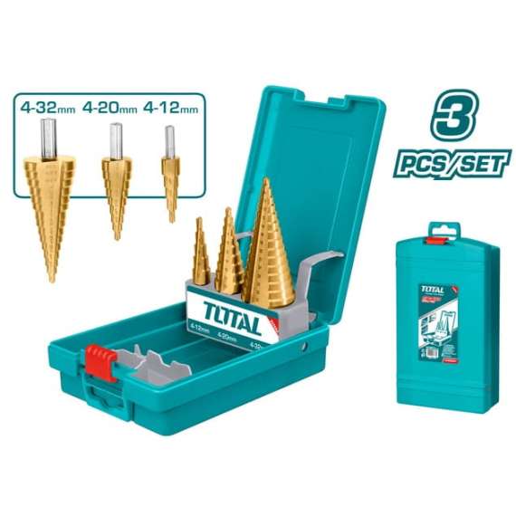 Total TACSD2061 3 pcs Step drill bit set